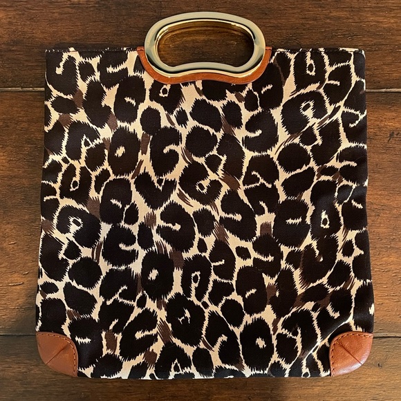 Gianni Bini Leopard Print Fold-over Clutch Bag - Picture 5 of 14